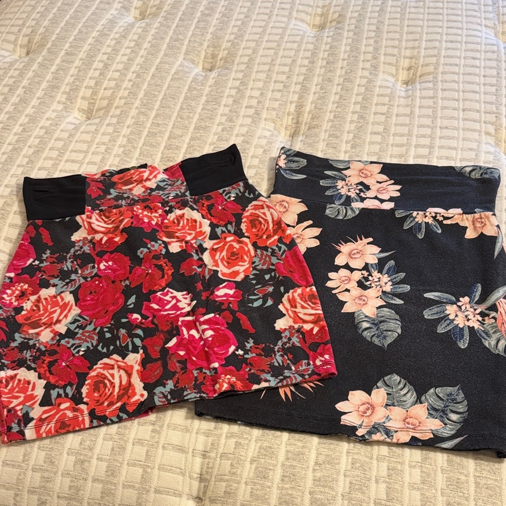 Floral Print Women's Skirt Set